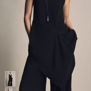 Zara Black Asymmetrical Draped Tunic Top Women SIZE XS,but Like S-M